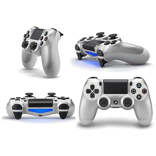 PS4 Wireless Controller  Silver+ Free Cable (copy)