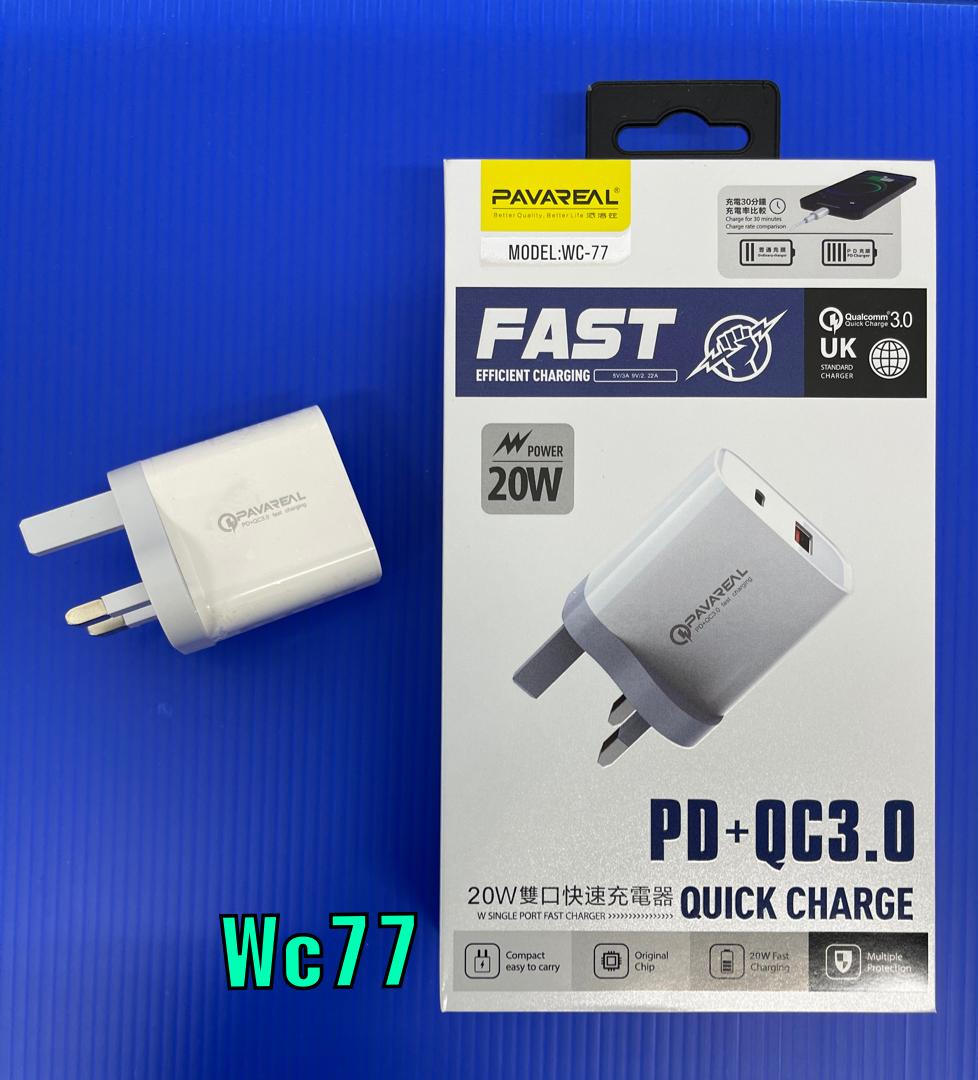 PAVAREAL WC77 20W PD+QC3.0 ADAPTER
